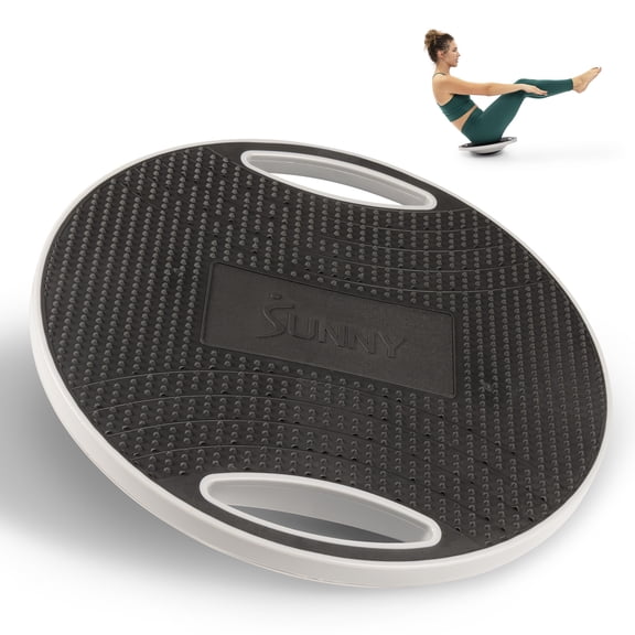 Sunny Health & Fitness 360° Wobble Balance Board Weight-Shifting Movement Tilt Control Full Body Training Compact Fitness - NO. 120-GY