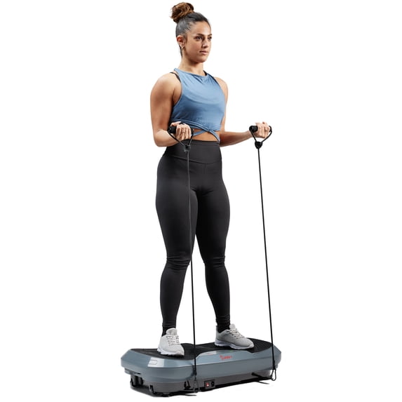 Sunny Health & Fitness 3D Vibration Plate Exercise Machine for Full-Body Toning with 16 Speed Levels, 3 Vibration Modes & Resistance Bands – SF-VP822057
