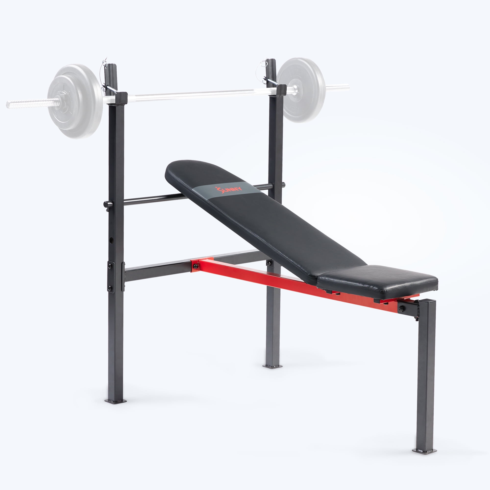 Sunny Health & Fitness Adjustable Standard Incline Weight Bench with ...