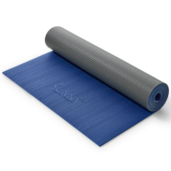 Sunny Health & Fitness Anti-Slip Dual Color Exercise Yoga Mat (Blue) - SF-EM02-BU