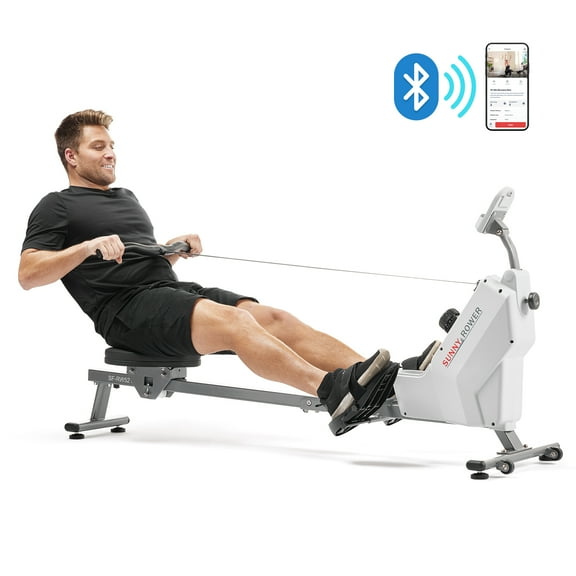 Sunny Health & Fitness Compact Foldable Magnetic Rowing Machine w Smart Bluetooth & FREE SunnyFit® App - SF-RW521020