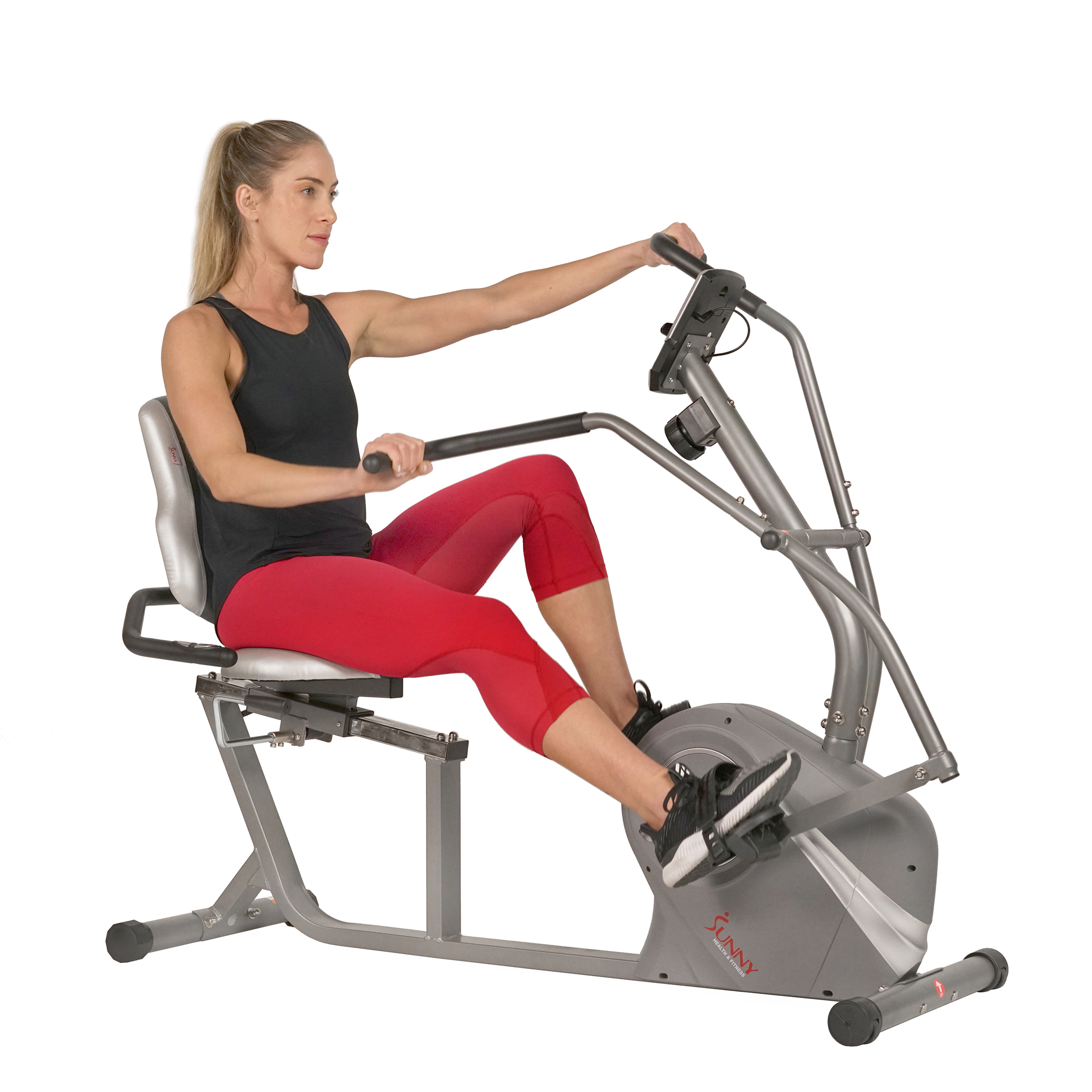 Sunny Health & Fitness Cross Trainer Magnetic Recumbent Bike with Arm Exercisers - SF-RB4936 - image 1 of 11