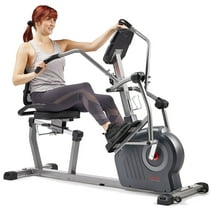 Sunny Health & Fitness Elite Connected Recumbent Cross Trainer Elliptical + Arm Exercisers SF-RBE420049