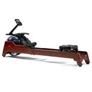 Sunny Health & Fitness Elite Wooden Water Rower with Vertical Tank For Unlimited Resistant, Sustainable Rubberwood w Smart Bluetooth & FREE SunnyFit® App – SF-R