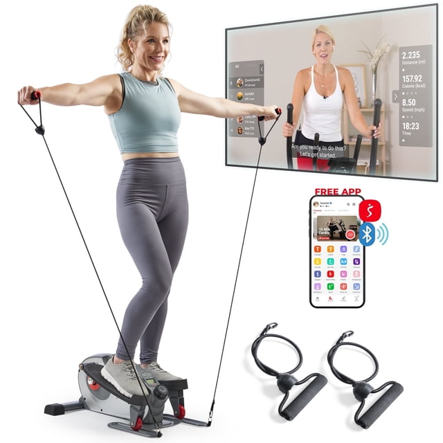 Sunny Health & Fitness Elliptical Sit/Stand Mini Elliptical Trainer ...