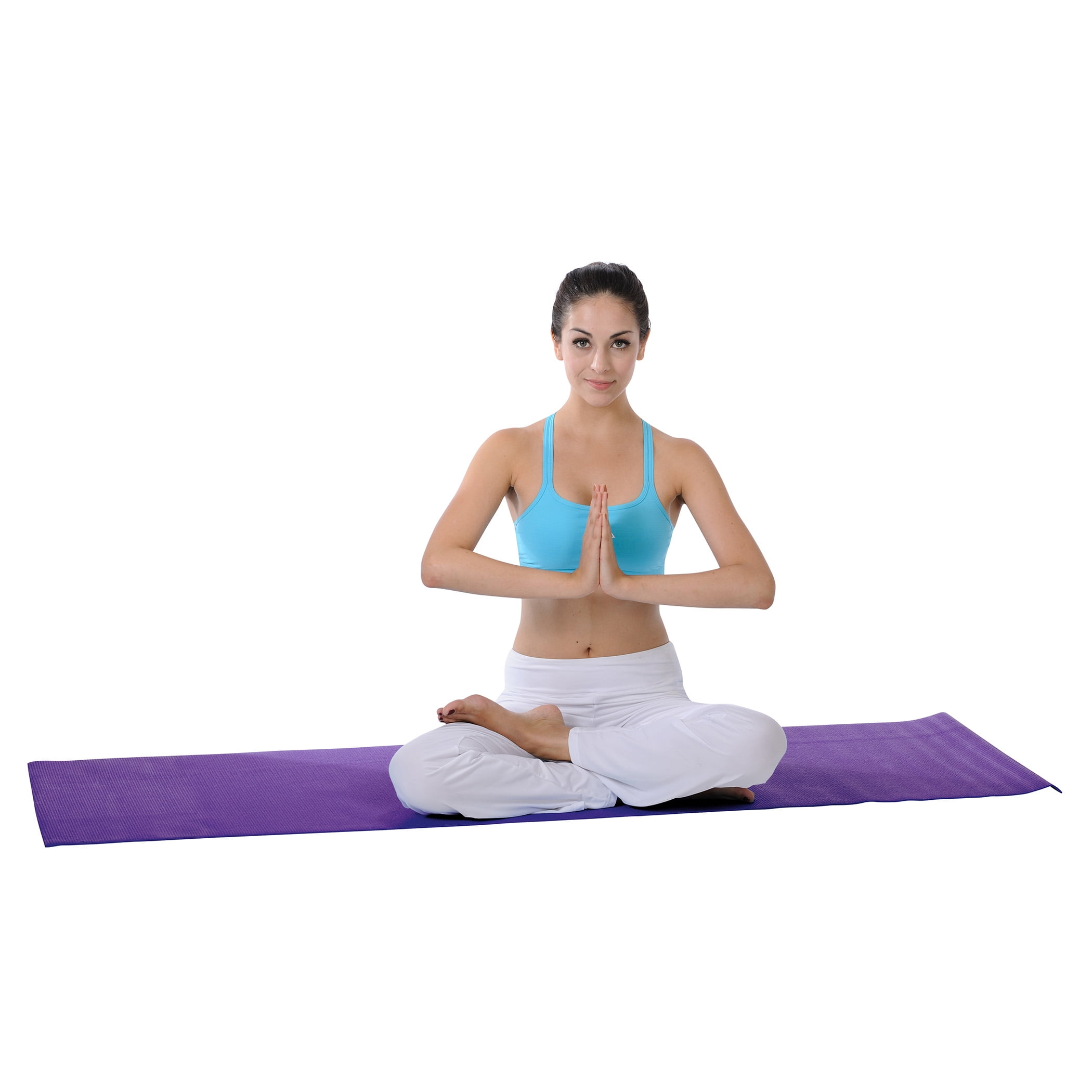 Sunny Health & Fitness Exercise Non-Slip Yoga Mat (Purple) - Thick Pilates  Mat, Home Fitness, Easy Outdoor Portability, NO. 031-P
