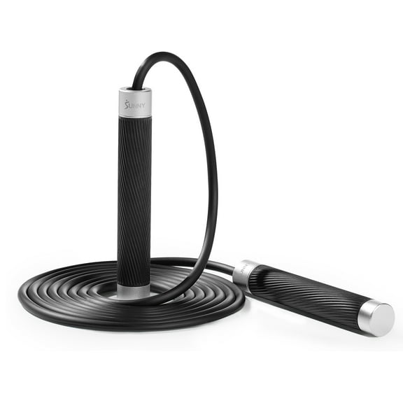 Sunny Health & Fitness Exercise Weighted Jump Rope Weighted w Adjustable Length – SF-JR03-BK