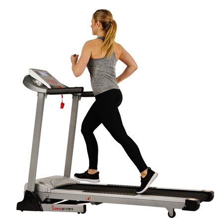 Sunny Health & Fitness Home Exercise Treadmill Machine w/ High Weight Capacity, Auto Incline, and Body Fat Function, SF-T7873