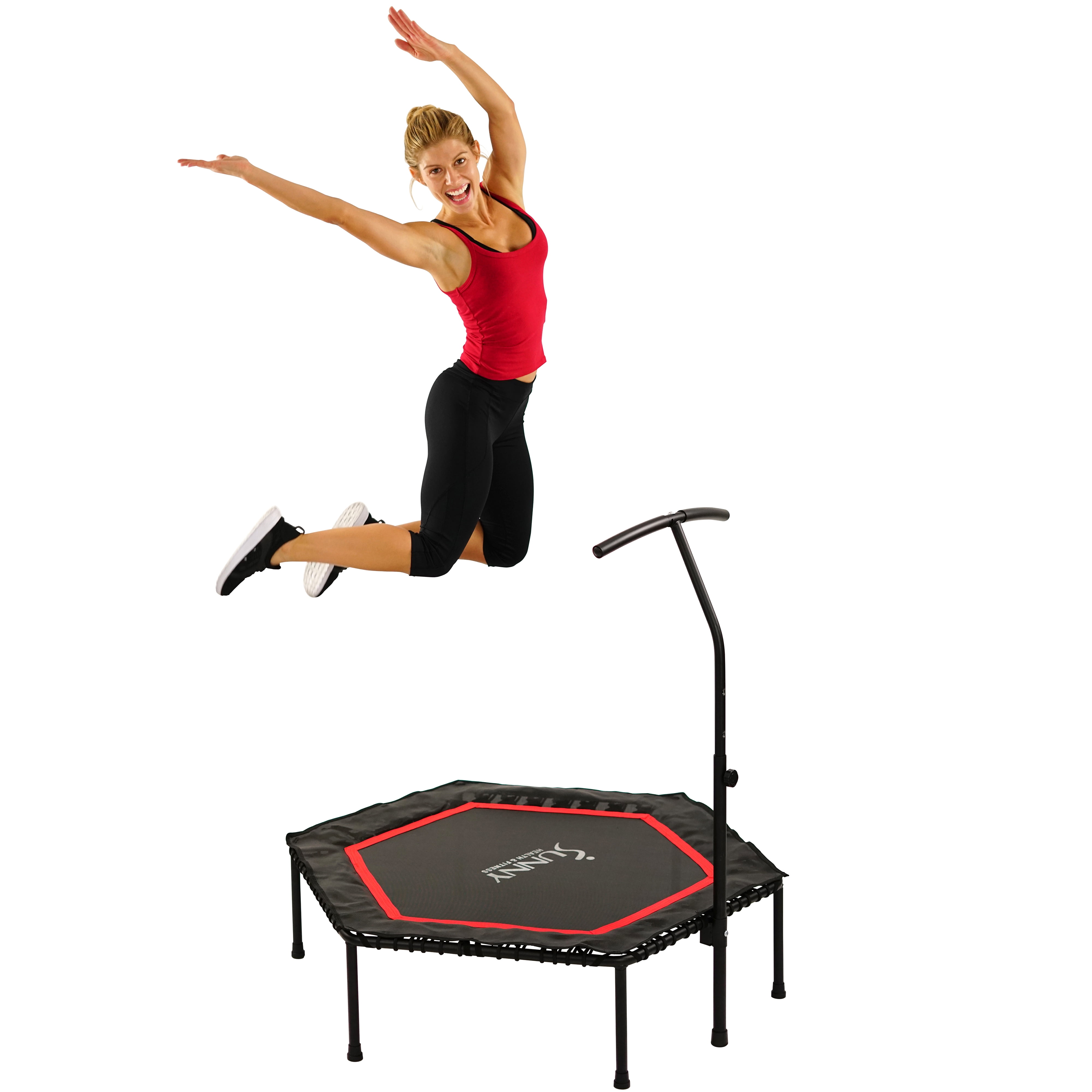NO. Fitness Fitness Adjustable 079 Exercise Mini with Sunny Rebounder & Trampoline Indoor Handlebar, Health