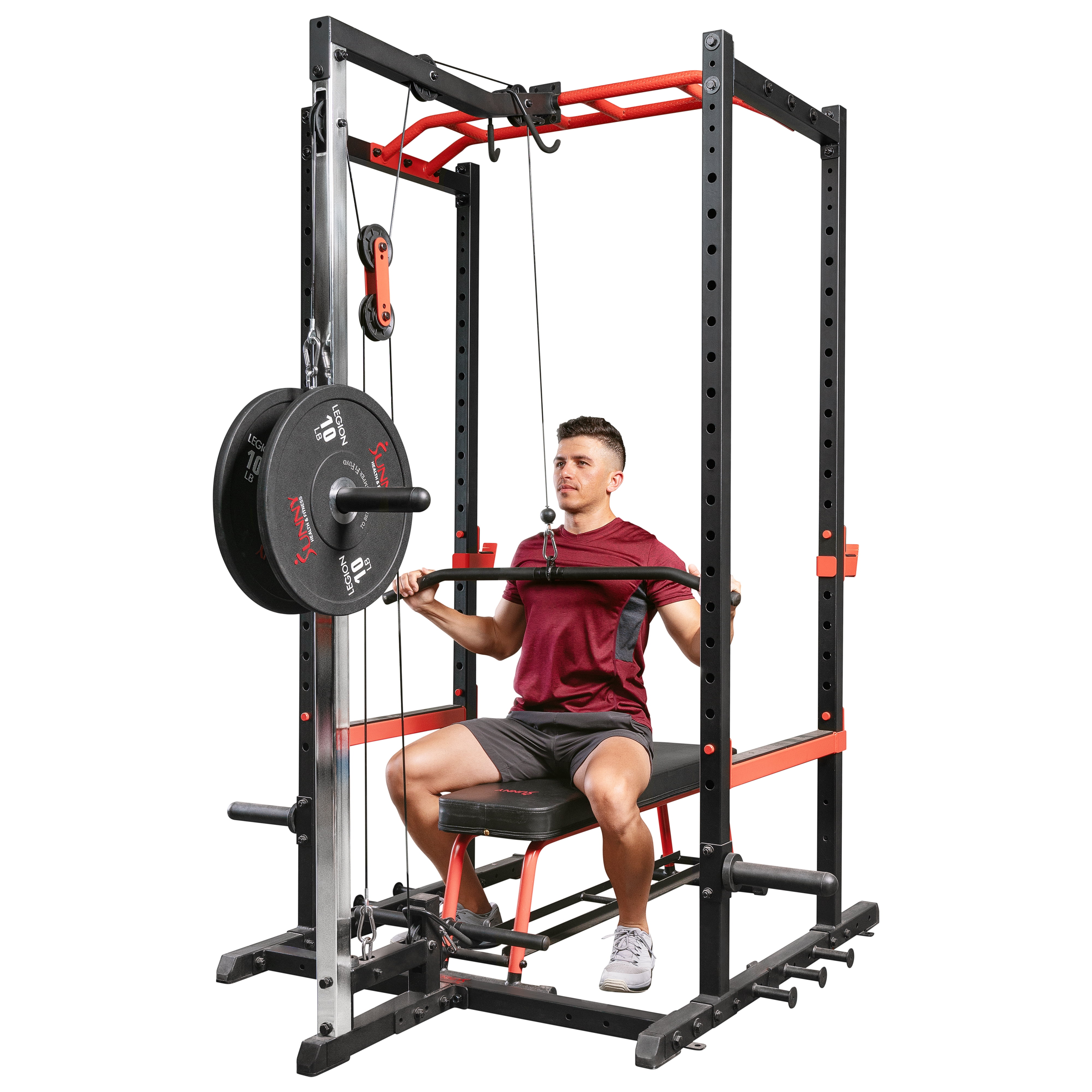 Verst lus vorst Sunny Health & Fitness Lat Pull Down Attachment Pulley System for Power  Rack, Home Gym Station Exercise Equipment, SF-XF9927 - Walmart.com