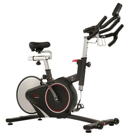 Sunny Health & Fitness Magnetic Belt Rear Drive Indoor Cycling Bike, High Weight Capacity with Cadence Sensor and Pulse Rate Monitor - SF-B1709