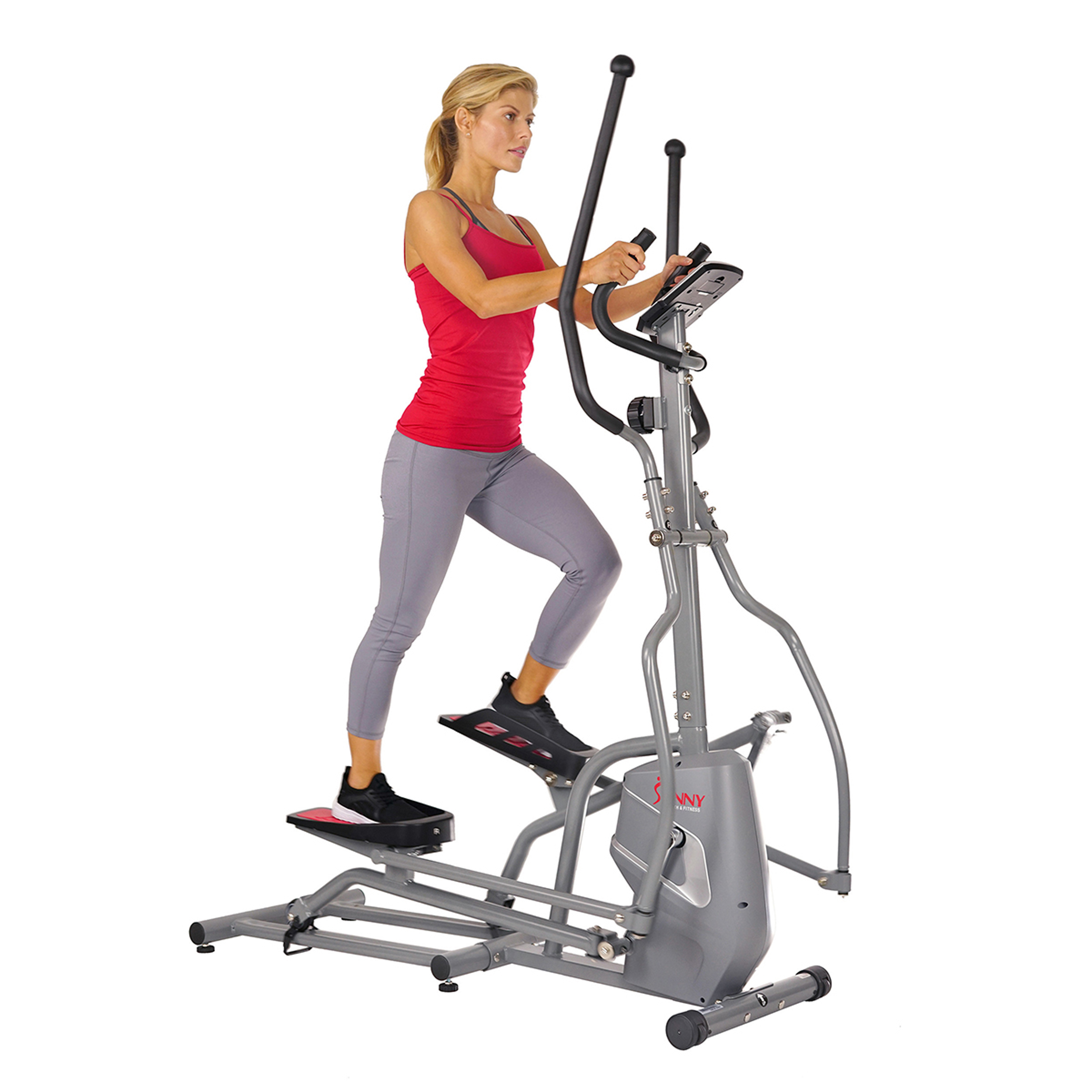 Sunny Health & Fitness Magnetic Exercise Elliptical Stepper Machine, Device Holder, LCD Monitor, Heart Rate Monitoring, SF-E3810 - image 1 of 9