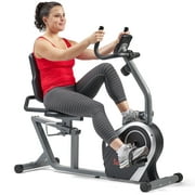 Sunny Health & Fitness Magnetic Recumbent Bike Exercise Bike, 300lb Capacity, Easy Adjustable Seat, Monitor, Pulse Rate Monitoring - SF-RB4616S