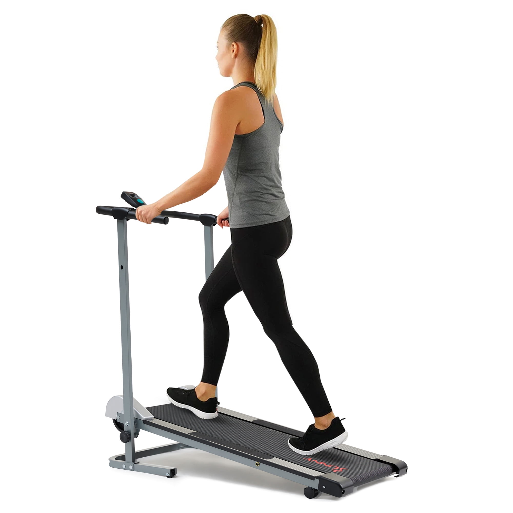 Sunny Health & Fitness Manual Treadmill - Compact Foldable Exercise w Free SunnyFit App Membership - SF-T1407M