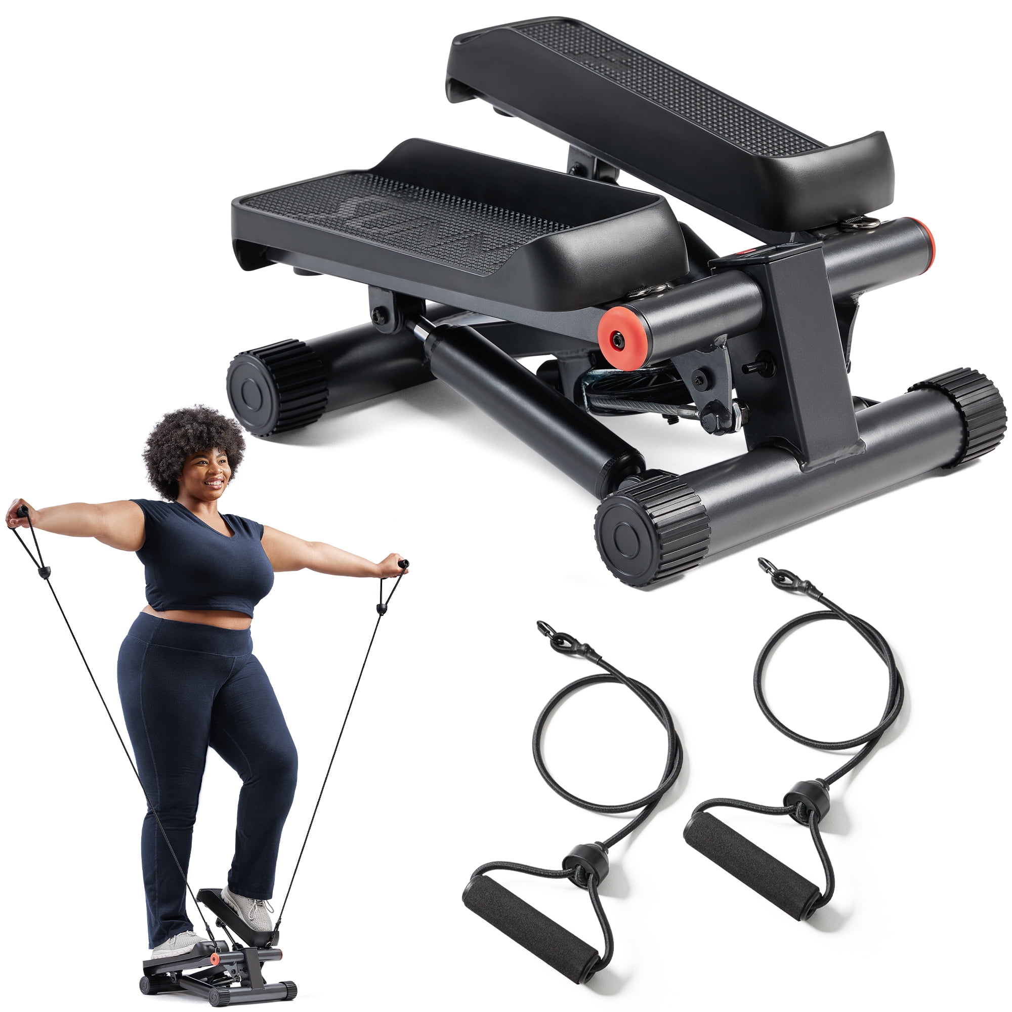 Sunny Health & Fitness Mini Stepper + Exercise Bands w Free
