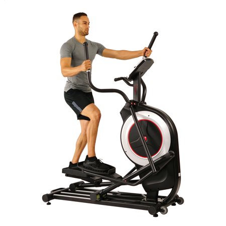 Sunny Health & Fitness Motorized Elliptical Trainer Machine w/ Programmable Monitor, High Capacity and 20" Stride, SF-E3875