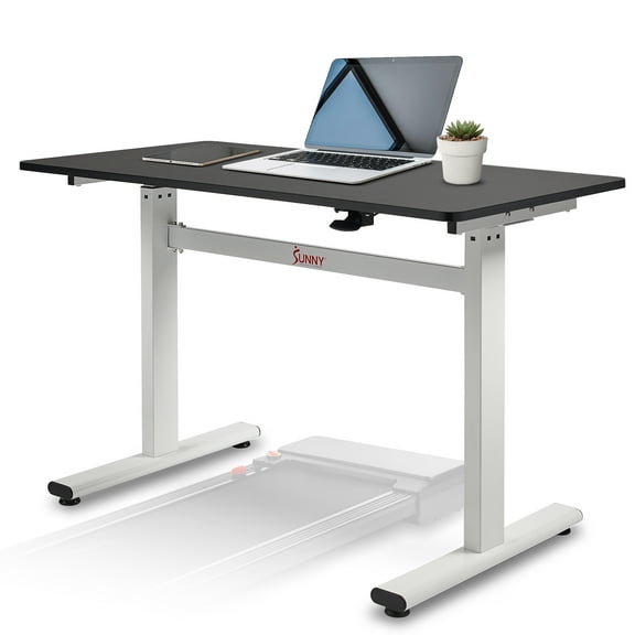 Sunny Health & Fitness Multi-Purpose Air-Drive Adjustable Standing Desk, Pneumatic Air Lifting, Electricity-Free, Scratch-Resistant Surface with up to 47.2" Height, Treadmill Compatible SF-A023001