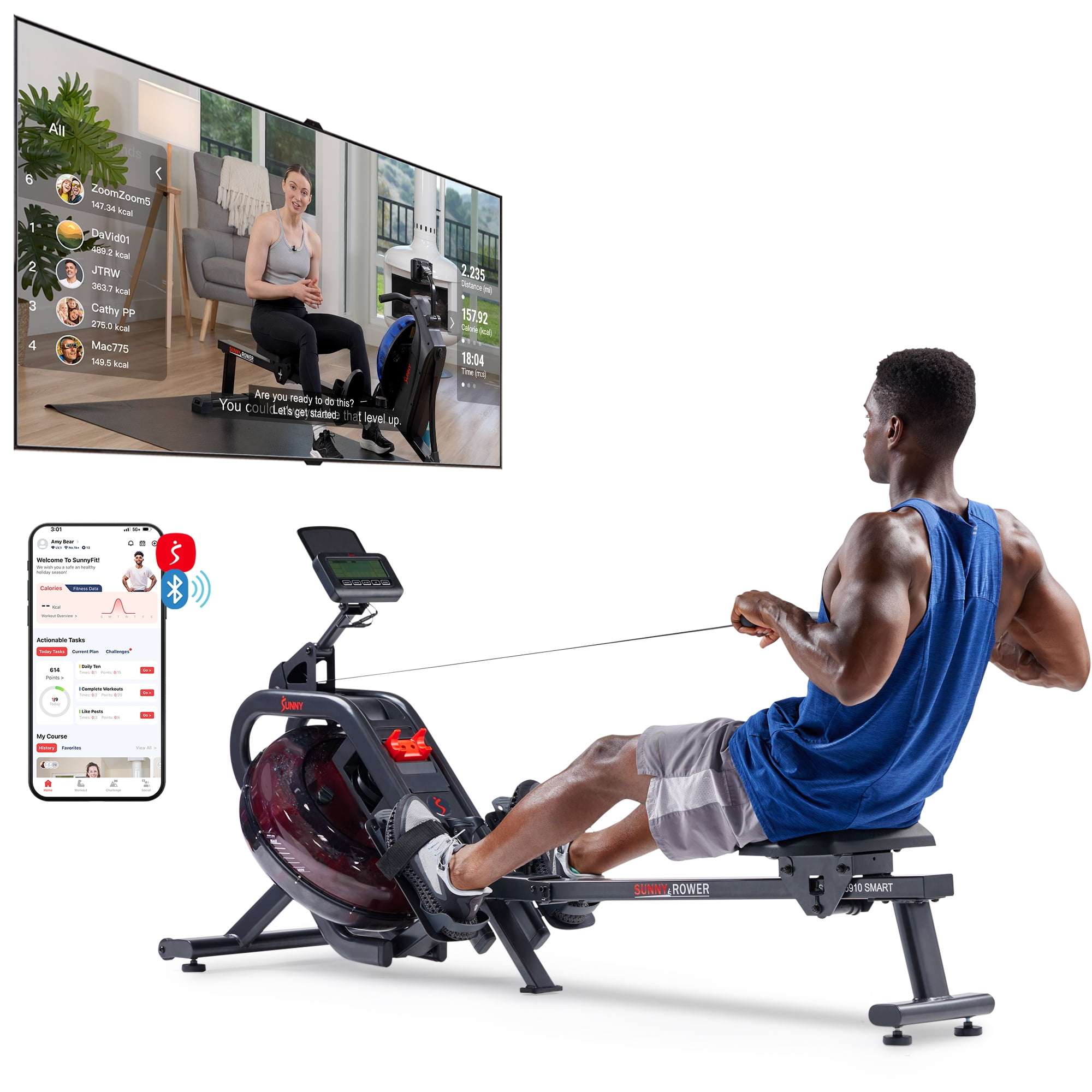 Rowing machine sunny health and fitness hotsell