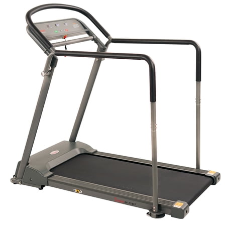 Sunny Health & Fitness Recovery Walking Pad Treadmill Machine, Low Profile Deck, Handrails for Mobility/Balance Support SF-T7857