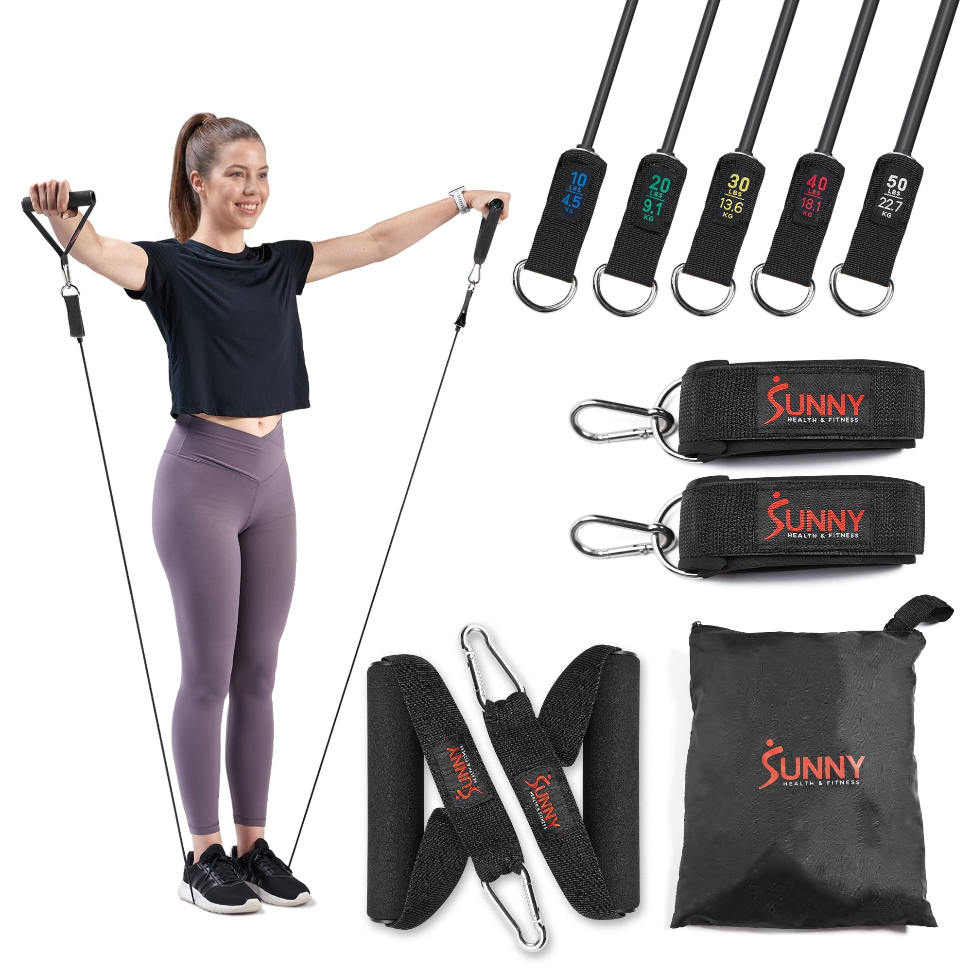 Sunny Health & Fitness Resistance Tube Set - NO. 089-COMBO