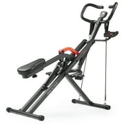 Sunny Health & Fitness Row-N-Ride PRO Assisted Squat Rowing Machine, 300 LB Capacity Hydraulic Rower w Free SunnyFit App via Bluetooth - SF-A020052SMART