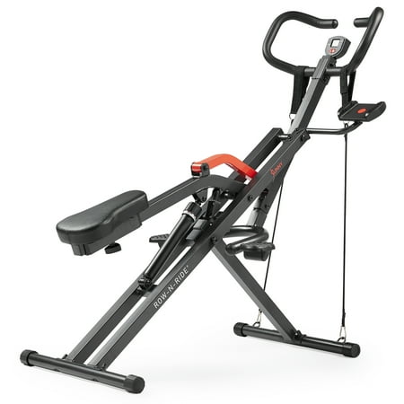 Sunny Health & Fitness Row-N-Ride PRO Assisted Squat Rowing Machine, 300 LB Capacity Hydraulic Rower w Free SunnyFit App via Bluetooth - SF-A020052SMART