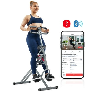 Sunny & Health Fitness Row-N-Ride Pro Squat Assist Trainer with Free SunnyFit App via Bluetooth, SF-A023053