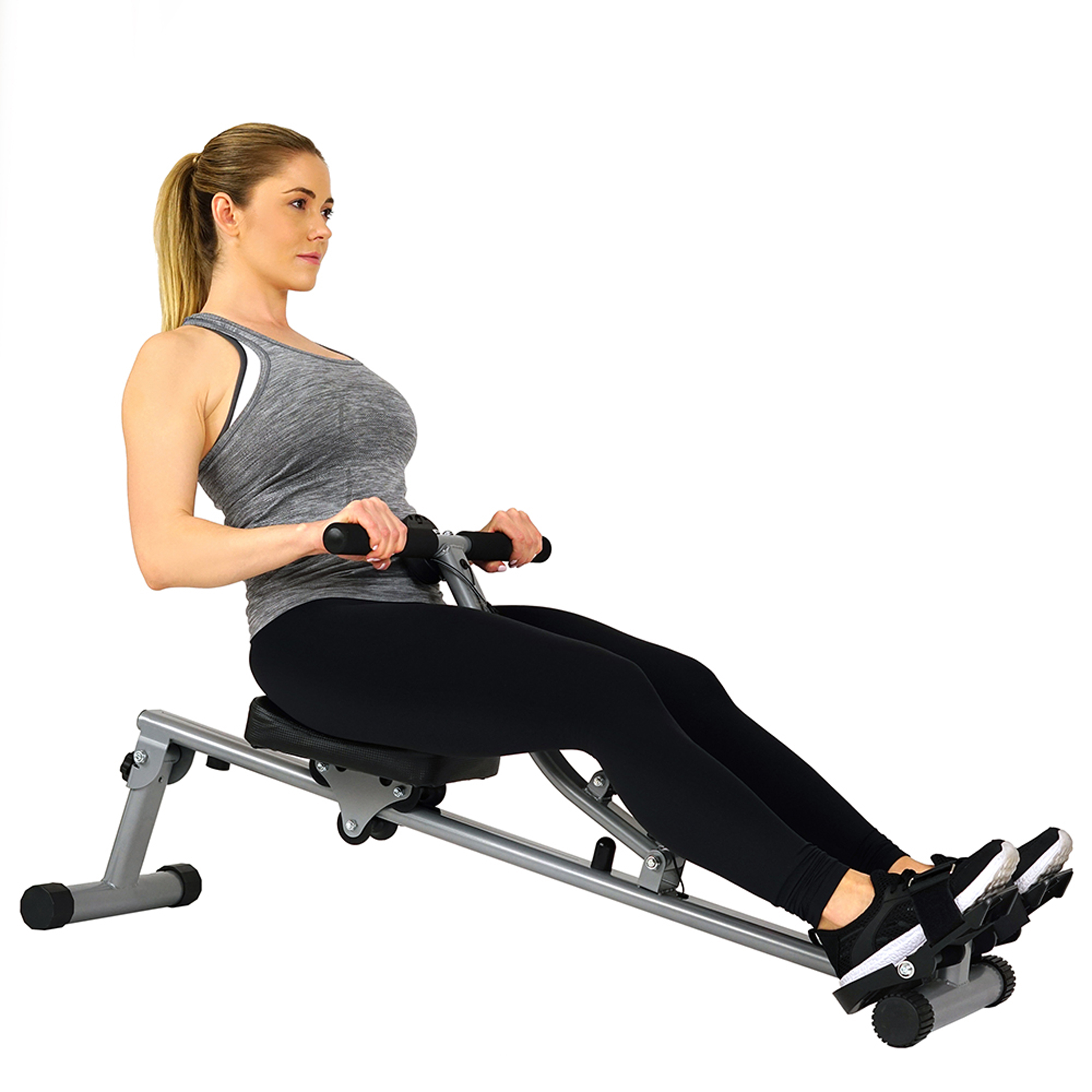 Sunny Health & Fitness SF-RW1205 12 Adjustable Resistance Rowing Machine Rower w/ Digital Monitor - image 1 of 9