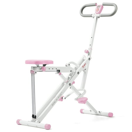 Sunny Health & Fitness SMART Upright Row-N-Ride® Squat Assist Exerciser in Pink w Free SunnyFit App via Bluetooth - P2100