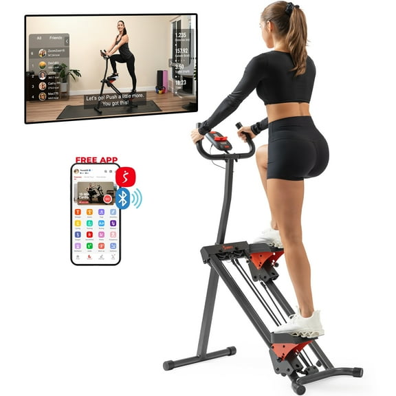 Sunny Health & Fitness Smart Foldable Stair Climber with Balance-Assist Cords - SF-S025005