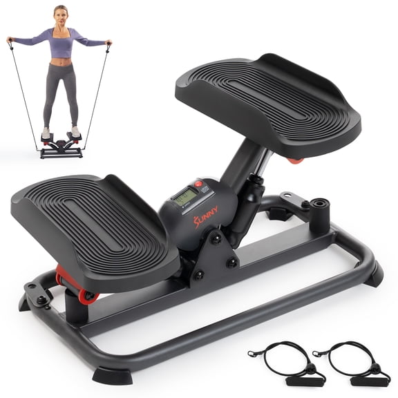 Sunny Health & Fitness Smart Lateral Stepper with Resistance Bands Compact Workout - SF-S024072