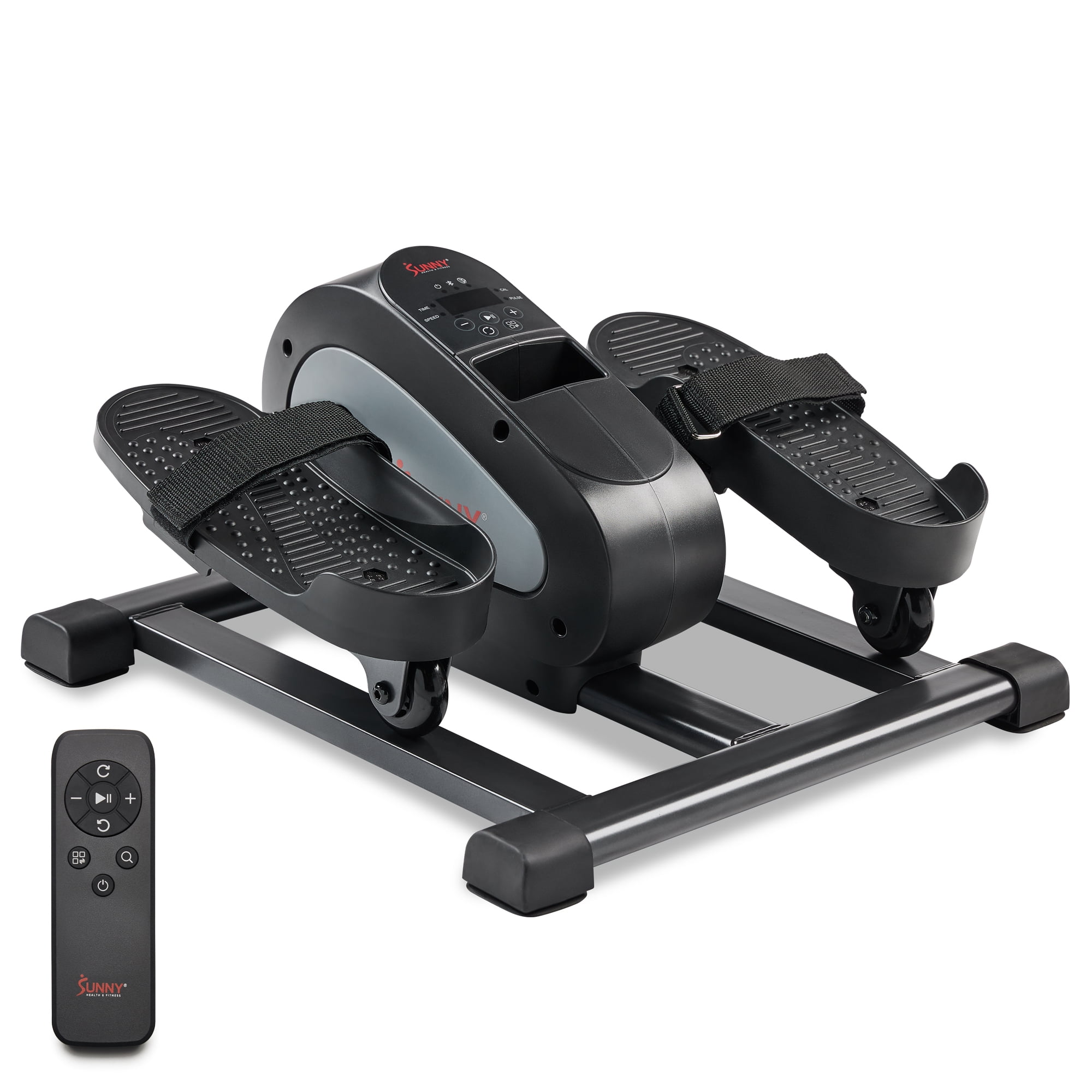 Sunny Health & Fitness Elliptical Trainer, Standard Motorized Mini with Free SunnyFit App