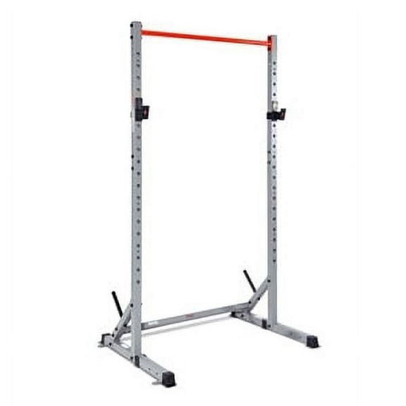 Sunny Health & Fitness Adjustable Squat Stand Power Rack, Grey, Heavy-Duty Steel