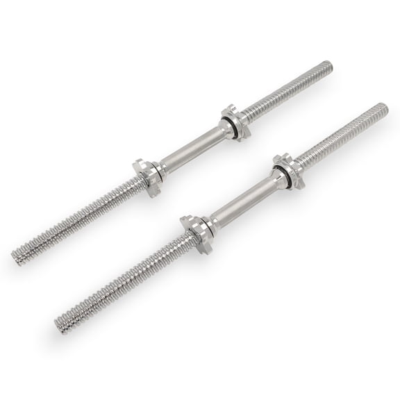 Sunny Health & Fitness Standard 24 Threaded Chrome Dumbbell Bar Set with Star-Lock Collars - SF-SB01-24