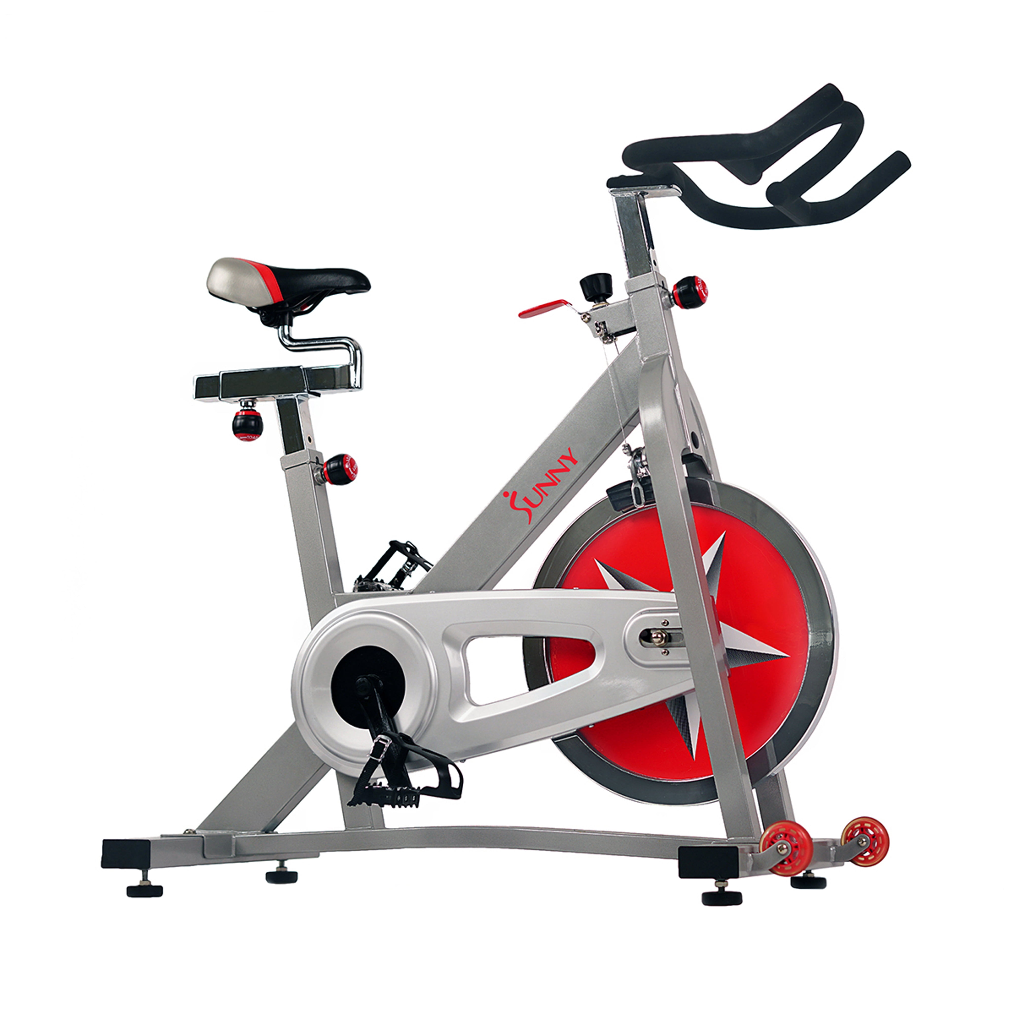 Sunny Health & Fitness Stationary Bike w Chain Drive 40 lb Flywheel Pro Indoor Cycling Exercise Cycle Trainer - SF-B901
