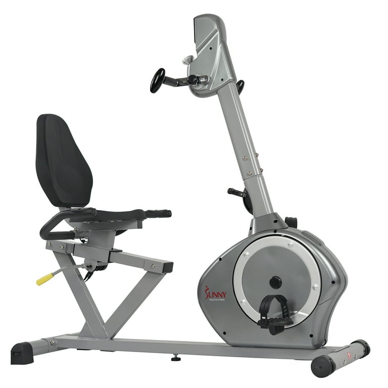 Sunny Health Fitness Stationary Magnetic Recumbent Indoor Cycle