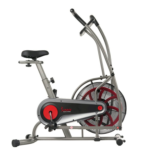 Sunny Health & Fitness Stationary Motion Fan Air Bike Exercise Machine, Indoor Home Cycling Trainer Static Bicycle, SF-B2916