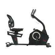 Sunny Health & Fitness Stationary Recumbent Bike with Programmable LCD Display, Pulse Monitor, 16 Level Magnetic Resistance, 300 LB Max Weight and iPad/Tablet Holder - SF-RB4850