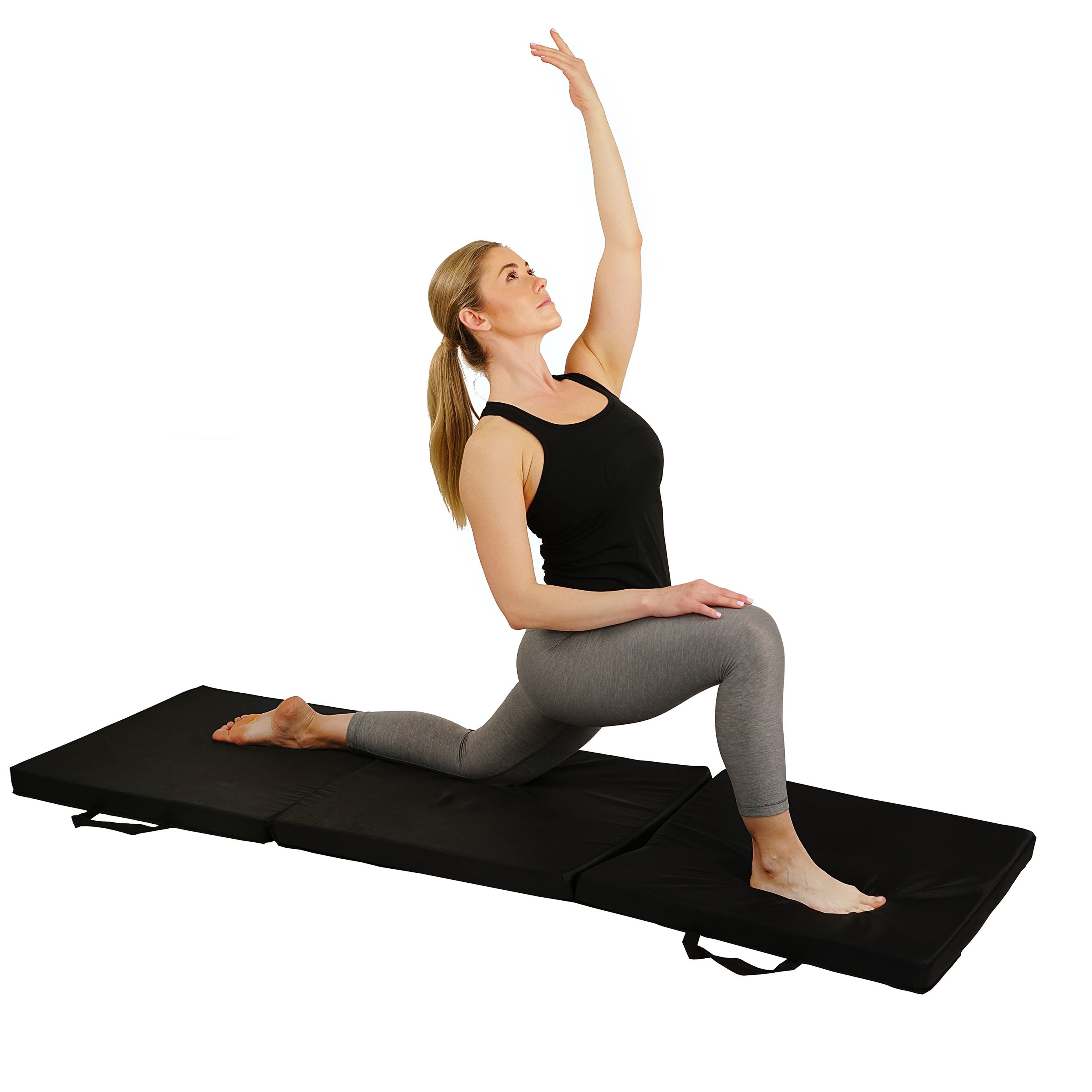 Sunny Health & Fitness Thick Tri-Fold Exercise Yoga Mat for at
