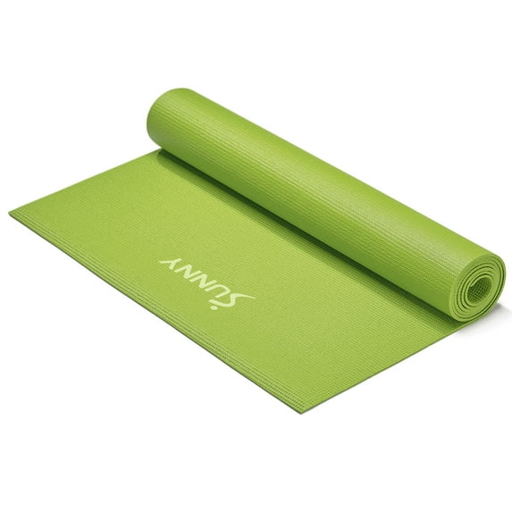 Sunny Health & Fitness Thin Yoga Mat for Health & Fitness- Green– NO. 031-GR