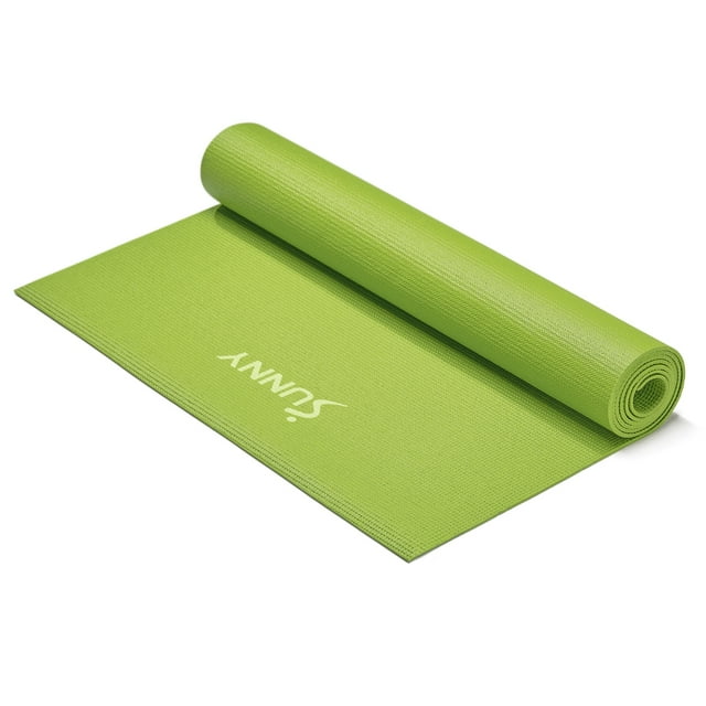 Sunny Health & Fitness Thin Yoga Mat for Health & Fitness- Green– NO. 031-GR