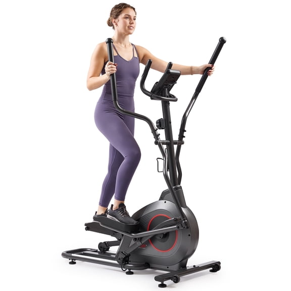 Sunny Health & Fitness Silent 16 Stride Smart Elliptical Trainer with SunnyFit App for Trainer-Led Workouts & Performance Tracking