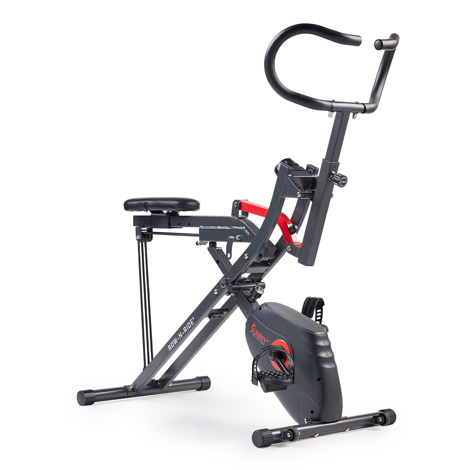 Sunny Health Fitness Upright Row N Ride Rower Bike Combo for Full Body Workout Exercise Cycling w Smart Bluetooth FREE SunnyFit App SF A022077 Walmart