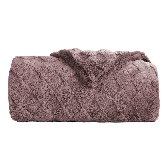 SUNNY HEAT Sherpa Blanket Twin Size 60''x80'' All-Season Lightweight Ultra Soft Bed Blanket Couch, Bed, Sofa, Travel Use, Gift, Purple