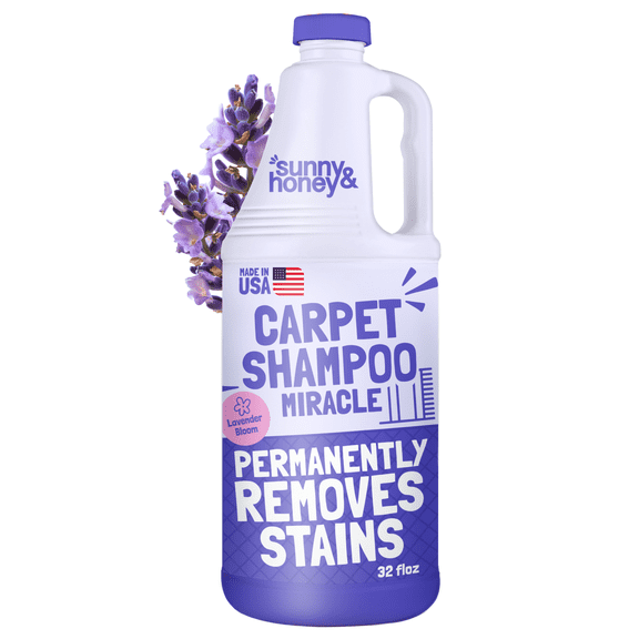 Sunny & Honey Carpet Cleaner Solution - Pet Carpet Cleaner & Rug Shampoo (32 Fl Oz, Light Lavender)