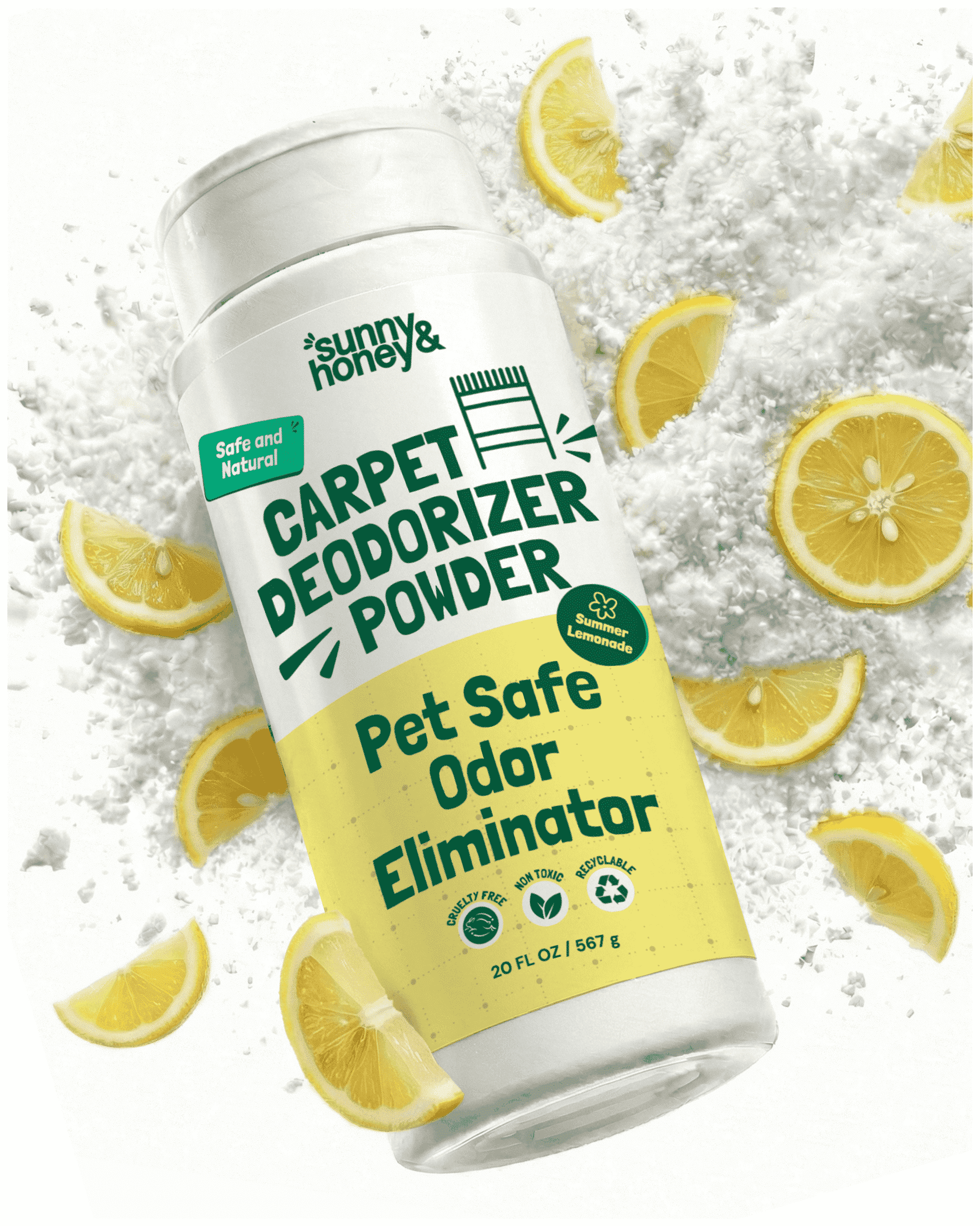 Sunny & Honey Carpet Deodorizer Powder - Pet Safe Freshener for Carpets ...