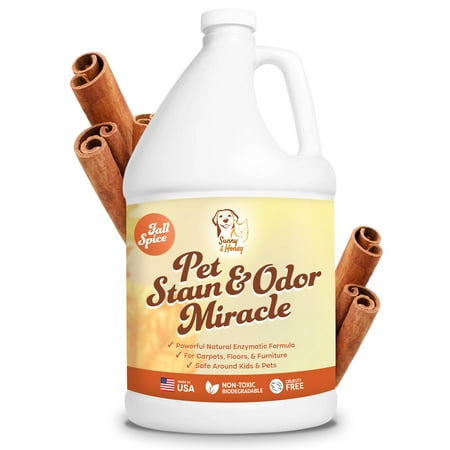 Sunny&Honey, Pet Stain & Odor Eliminator Miracle for Dogs and Cats, Fall Spice Scent, 1 Pc, 128oz