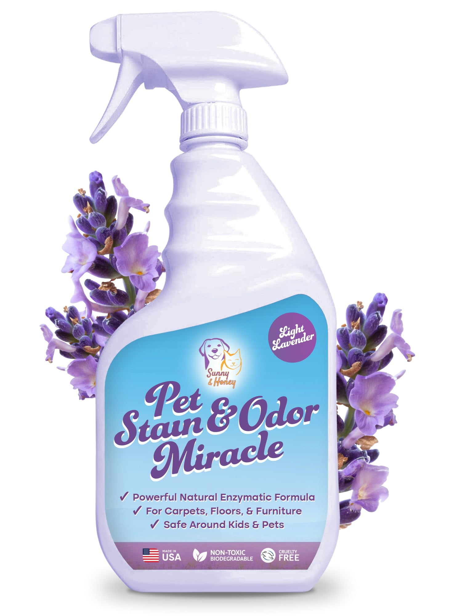 Sunny&Honey, Pet Stain & Odor Eliminator Miracle, Lavender Scent, 1 pc
