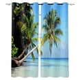 thumbnail image 1 of Sunny Island Beach Scenery Window Treatments Curtains Valance Bathroom Outdoor Decor Kids Curtain Panels With, 1 of 5