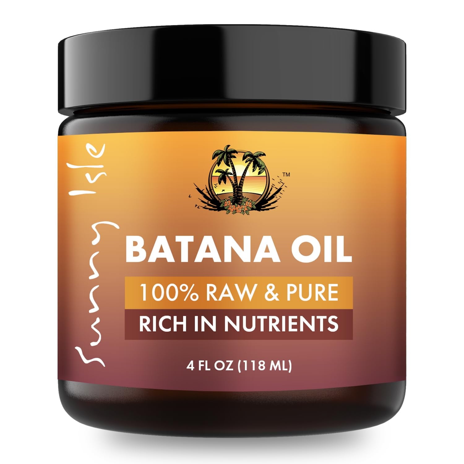 Sunny Isle 100% Raw & Pure Batana Oil 4oz | For Hair Growth from Honduras | Promotes Hair Thickness